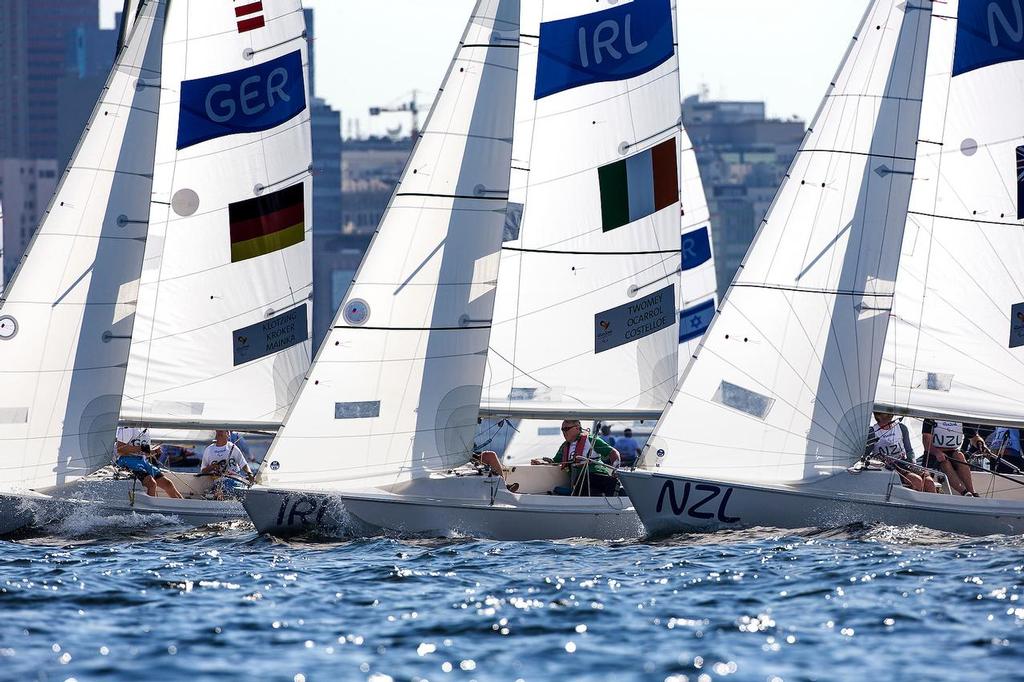 Close racing in the Sonar - 2016 Paralympics - Day 1, September 13, 2016 © Richard Langdon / World Sailing